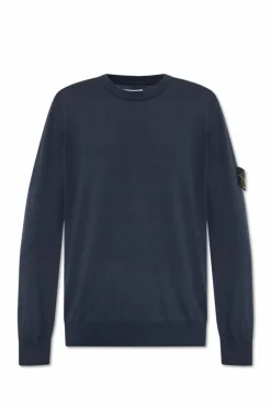 Stone Island GRANATOWY Sweter z logo