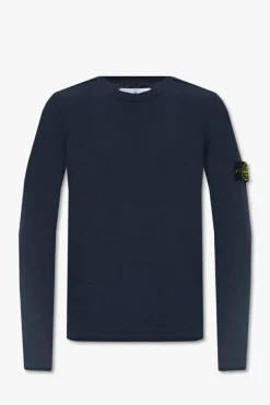 Stone Island GRANATOWY Sweter z logo