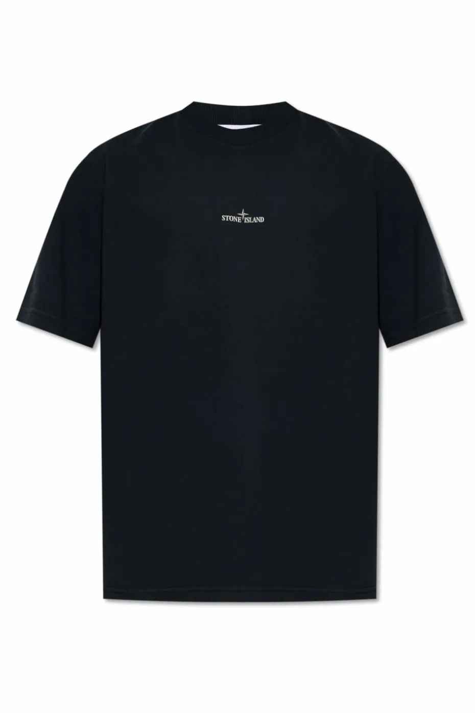 Stone Island GRANATOWY T-shirt z logo