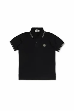 Stone Island Junior CZARNY Polo z logo