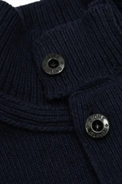 Stone Island Junior GRANATOWY Kardigan z naszywką z logo