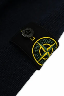 Stone Island Junior GRANATOWY Kardigan z naszywką z logo