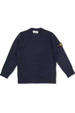 Stone Island Junior GRANATOWY Sweter z logo