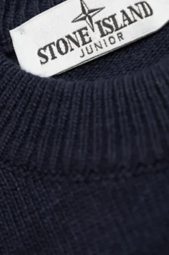 Stone Island Junior GRANATOWY Sweter z logo