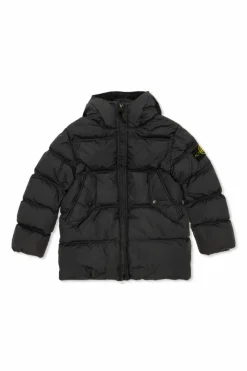 Stone Island Junior GRANATOWY Kurtka puchowa z logo