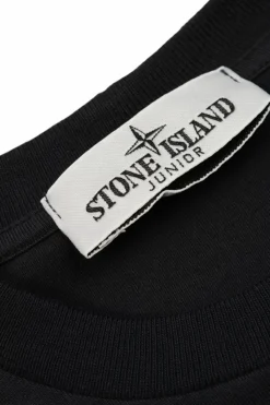 Stone Island Junior GRANATOWY T-shirt z logo