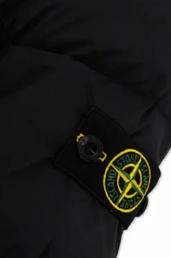 Stone Island Junior GRANATOWY Kurtka puchowa z kapturem