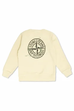 Stone Island Junior kremowy Bluza z logo