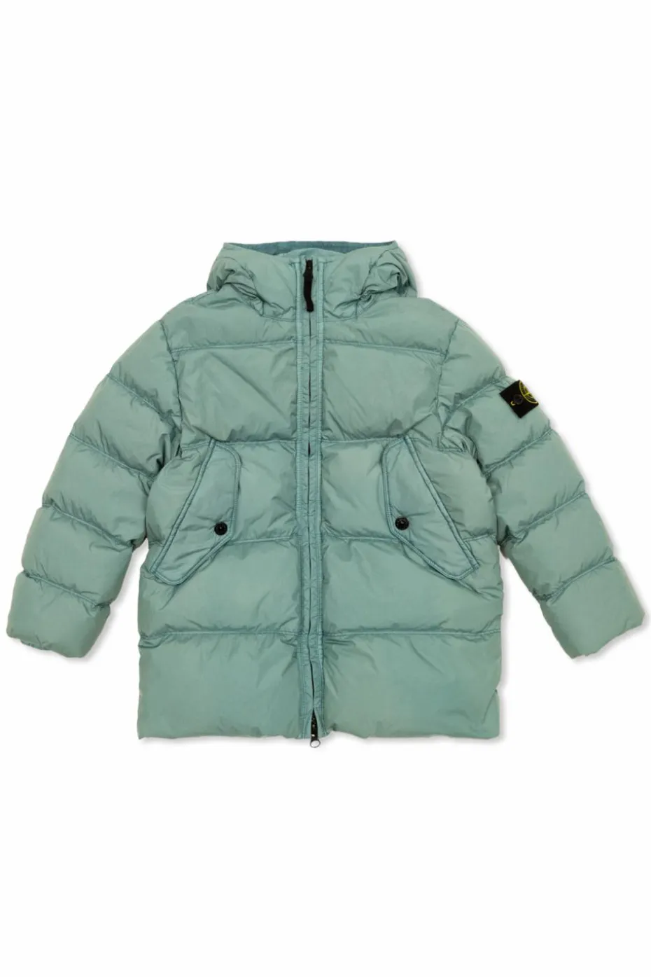 Stone Island Junior ZIELONY Kurtka puchowa z logo