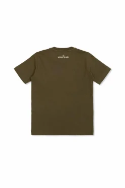 Stone Island Junior ZIELONY T-shirt z logo