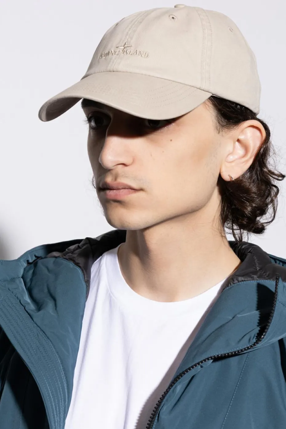 Stone Island kremowy Czapka z daszkiem
