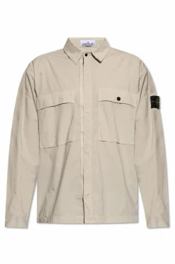 Stone Island kremowy Koszula z kieszeniami