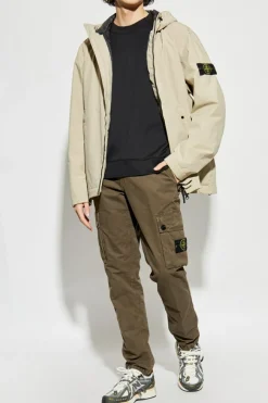 Stone Island kremowy Kurtka z kapturem
