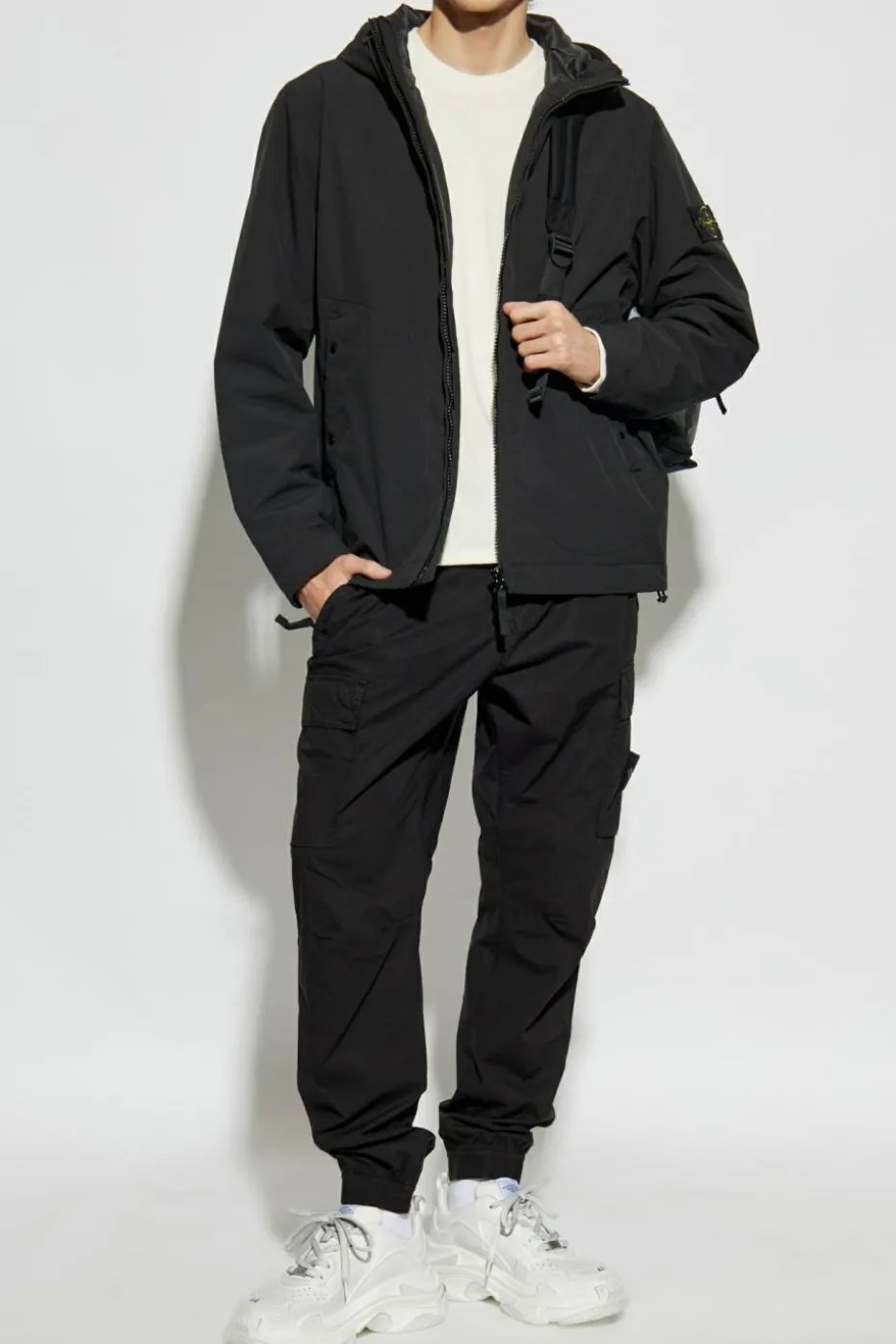 Stone Island kremowy Sweter z logo