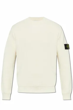 Stone Island kremowy Sweter z logo
