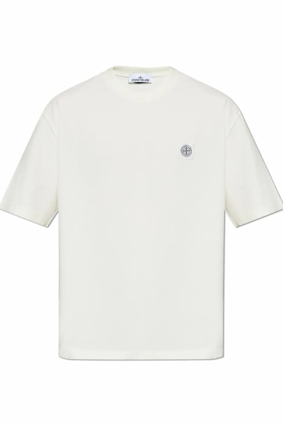 Stone Island kremowy T-shirt z logo
