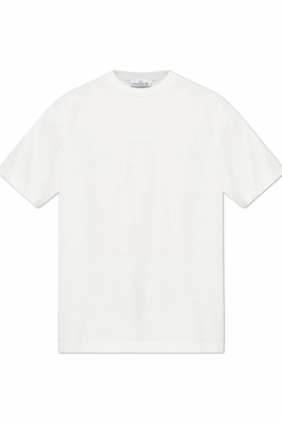 Stone Island kremowy T-shirt z logo