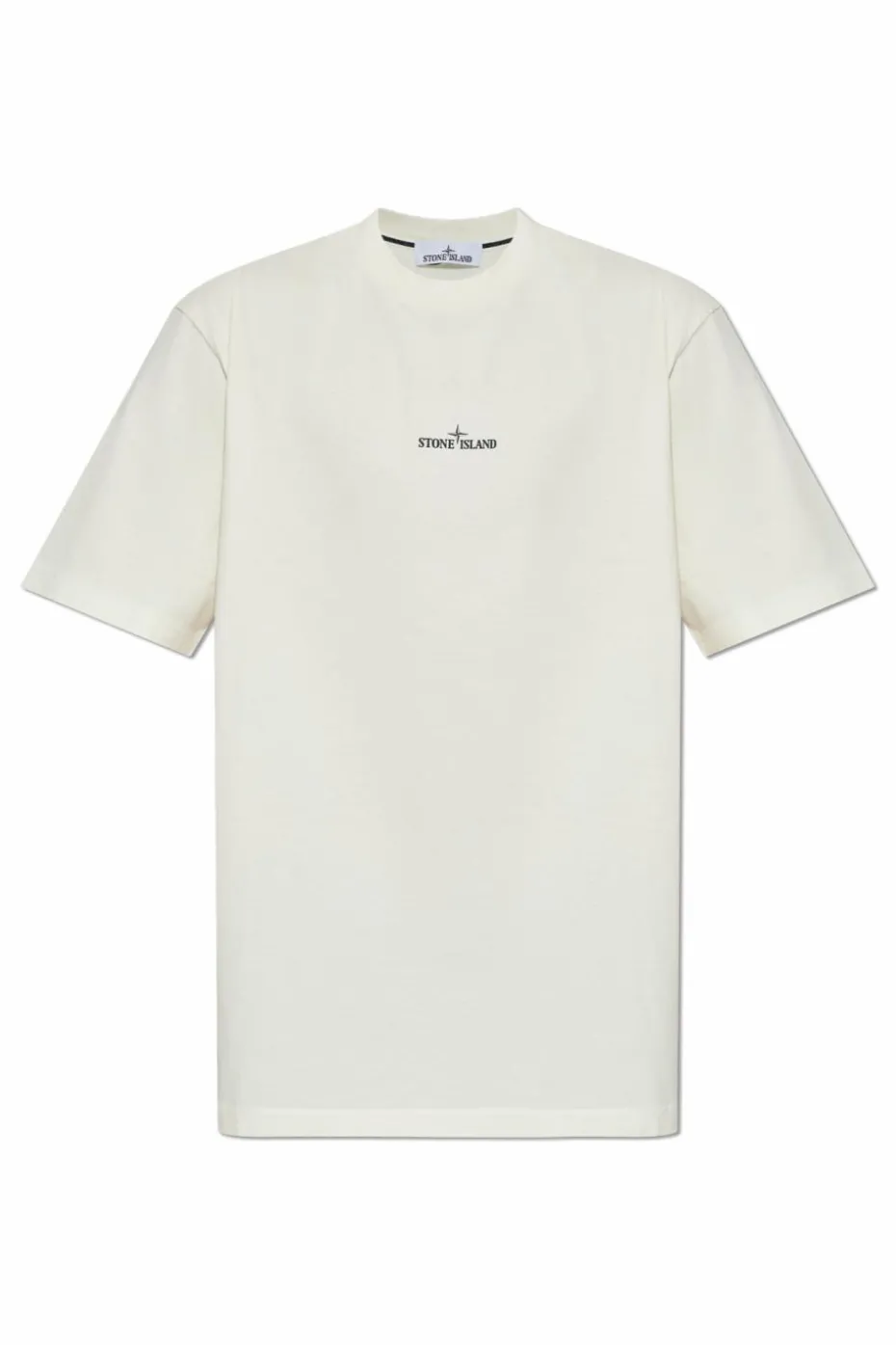 Stone Island kremowy T-shirt logo