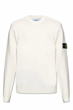 Stone Island kremowy Wełniany sweter