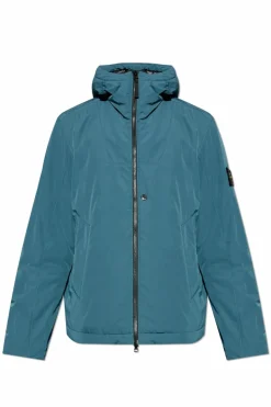 Stone Island NIEBIESKI Kurtka z kapturem `Micro Twill`