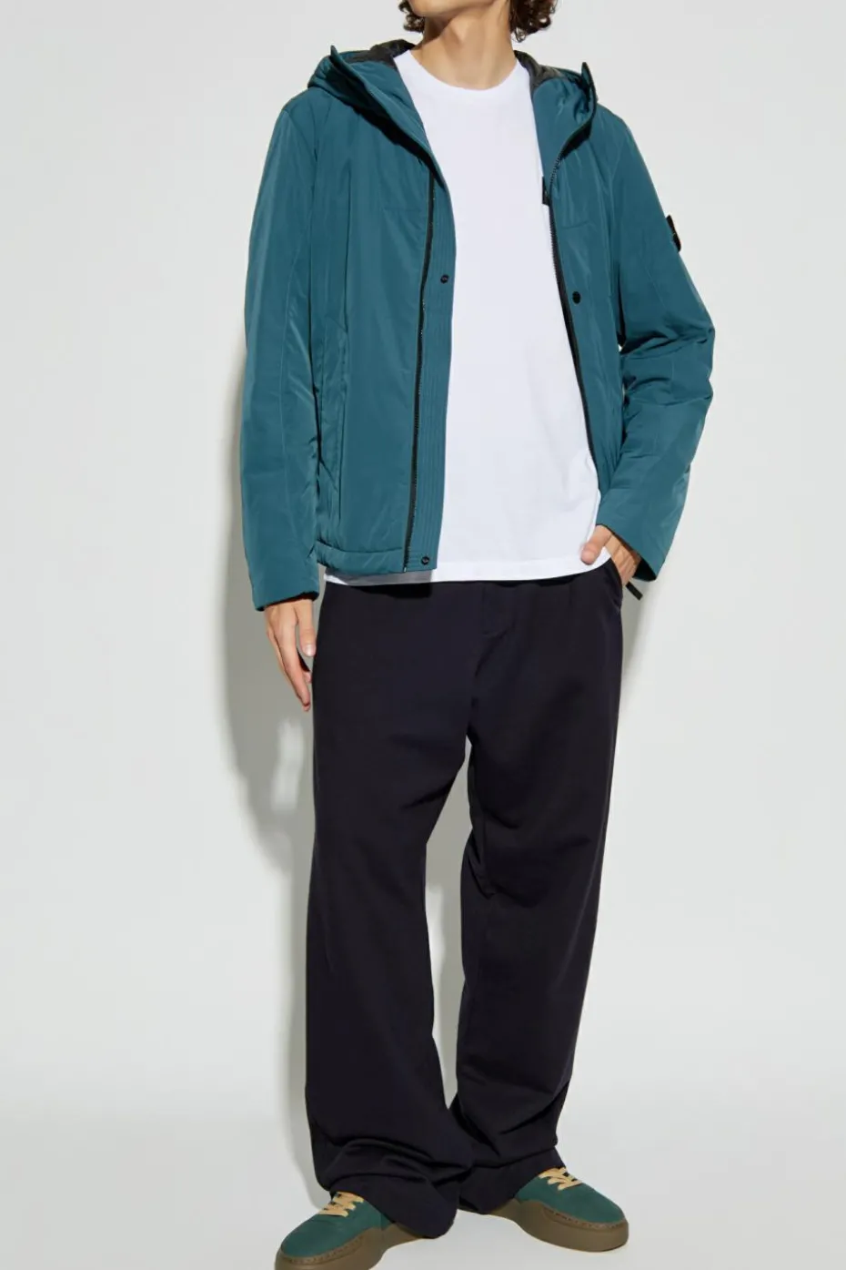Stone Island NIEBIESKI Kurtka z kapturem `Micro Twill`