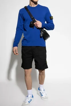 Stone Island NIEBIESKI Sweter z naszywką z logo