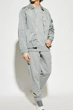 Stone Island SZARY Bluza z odpinaną naszywką