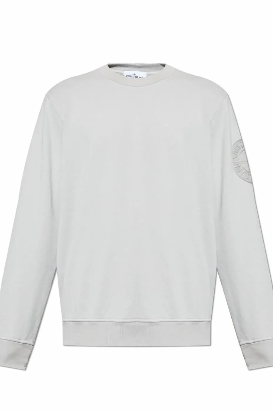 Stone Island SZARY Bluza z wyszytym logo na rękawie