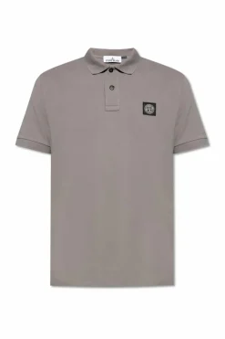 Stone Island SZARY Polo z logo
