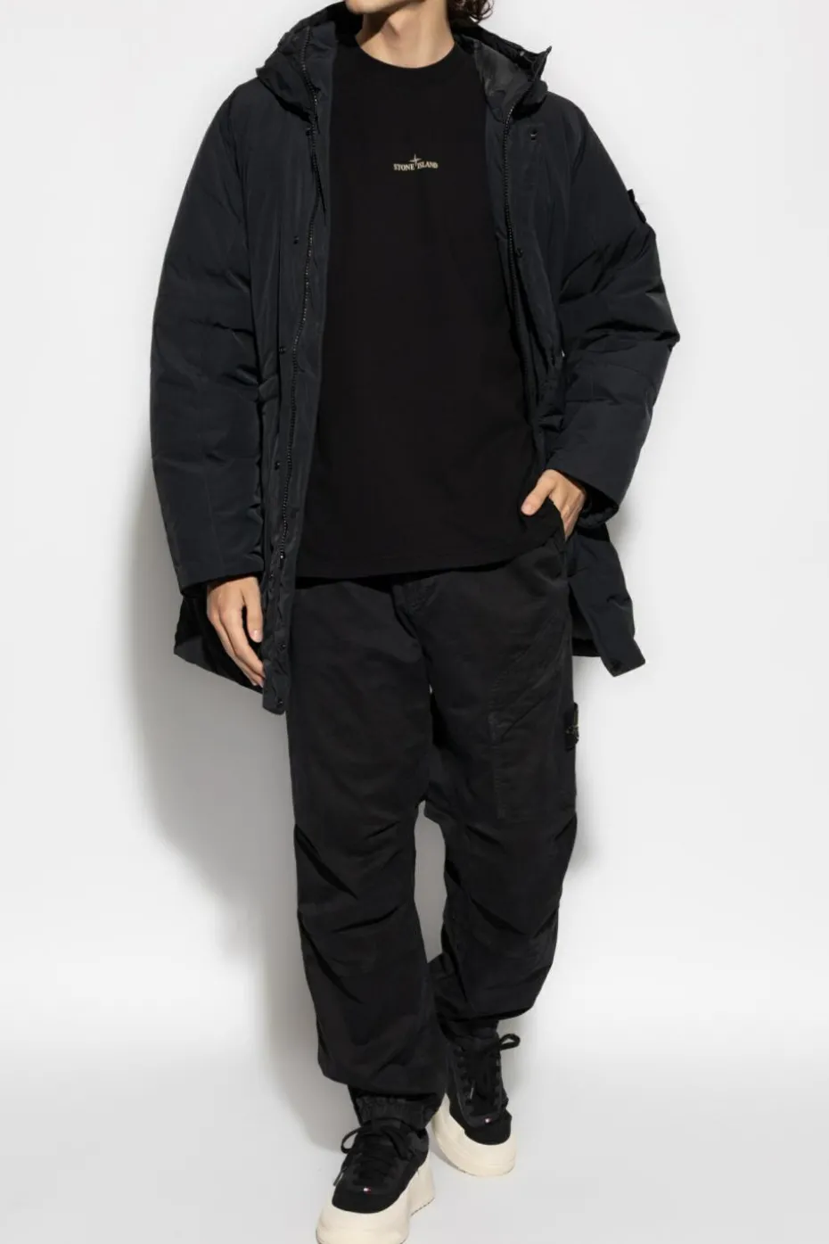 Stone Island SZARY Spodnie z logo