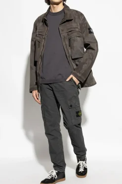 Stone Island SZARY Sweter z logo