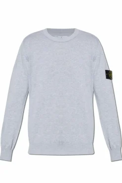 Stone Island SZARY Sweter z logo