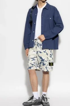 Stone Island SZARY Szorty z logo