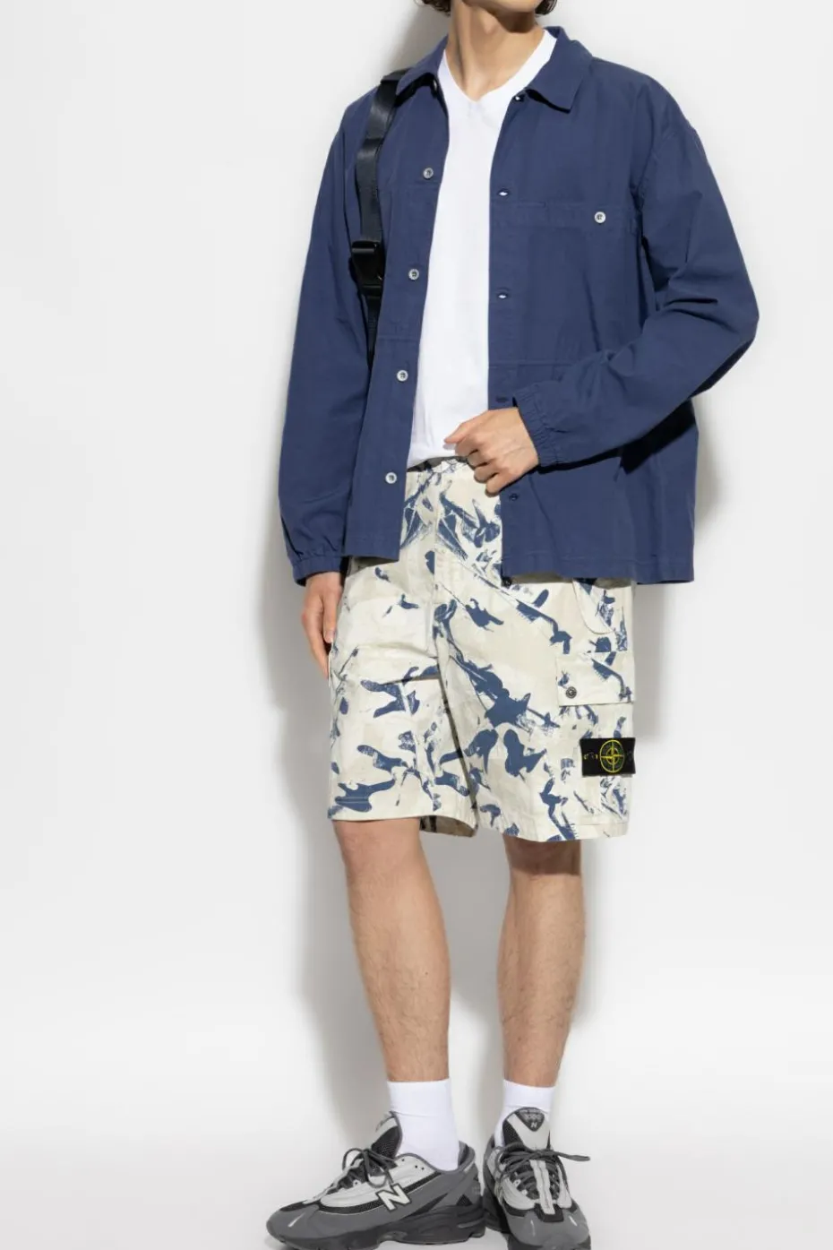 Stone Island SZARY Szorty z logo