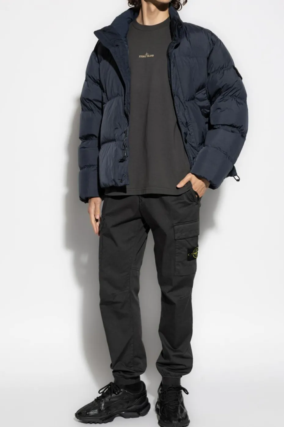 Stone Island SZARY T-shirt z logo