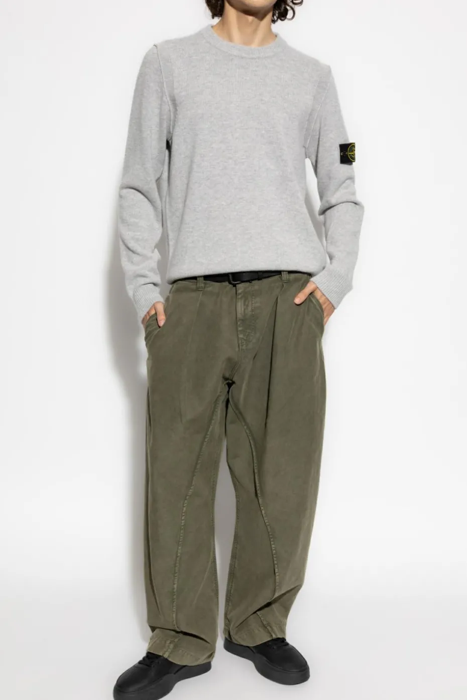 Stone Island SZARY Wełniany sweter