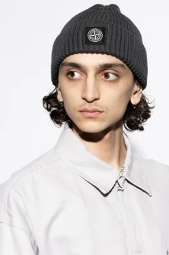 Stone Island SZARY Wełniana czapka