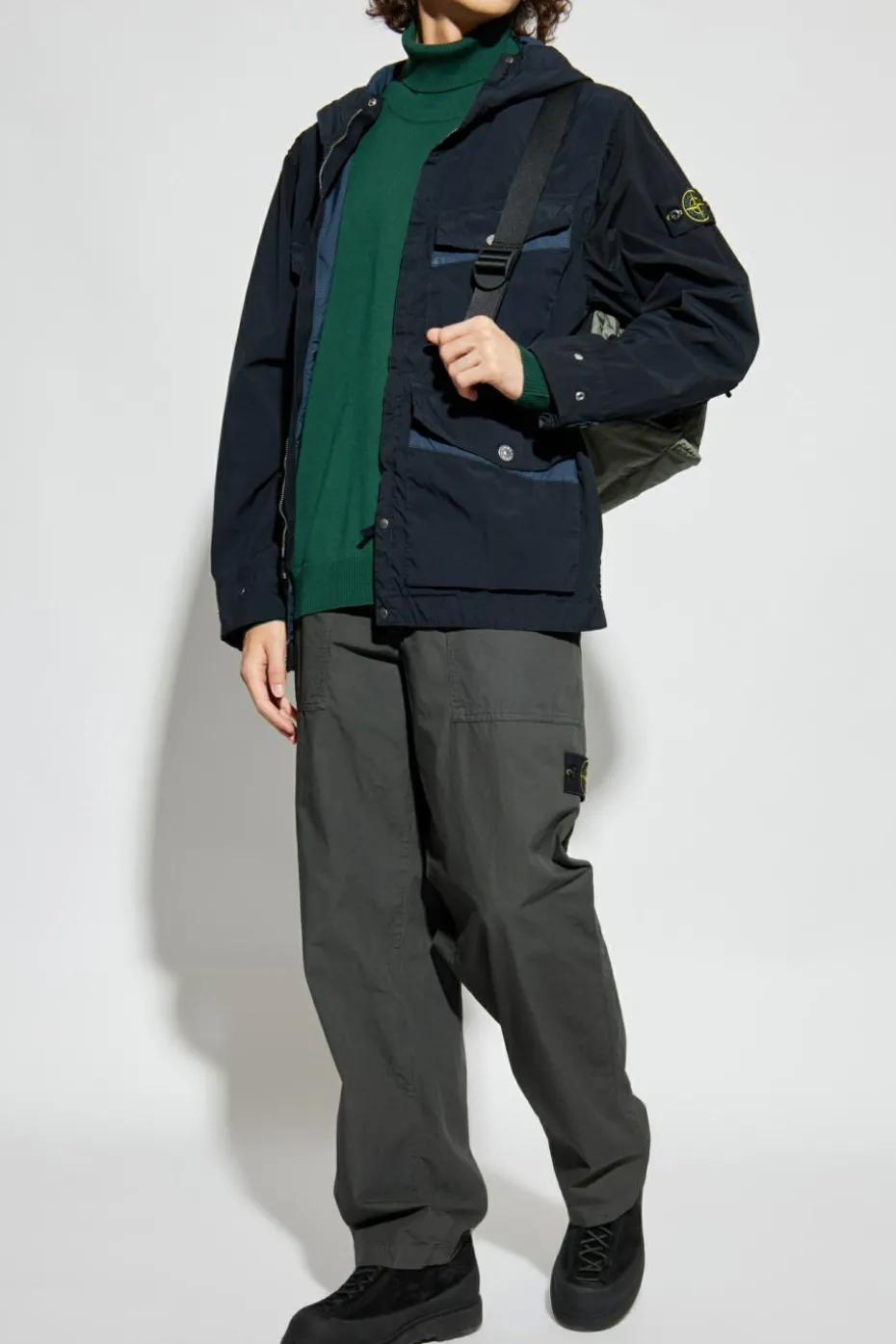 Stone Island ZIELONY Golf z logo