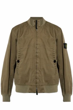 Stone Island ZIELONY Kurtka z odpinaną naszywką