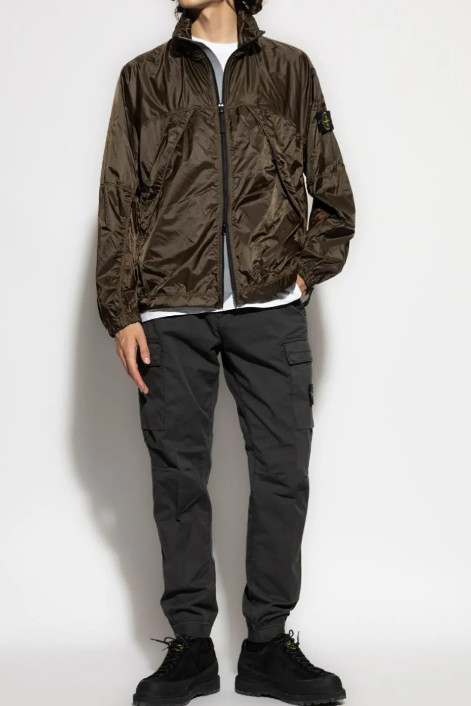Stone Island ZIELONY Lekka kurtka z kapturem