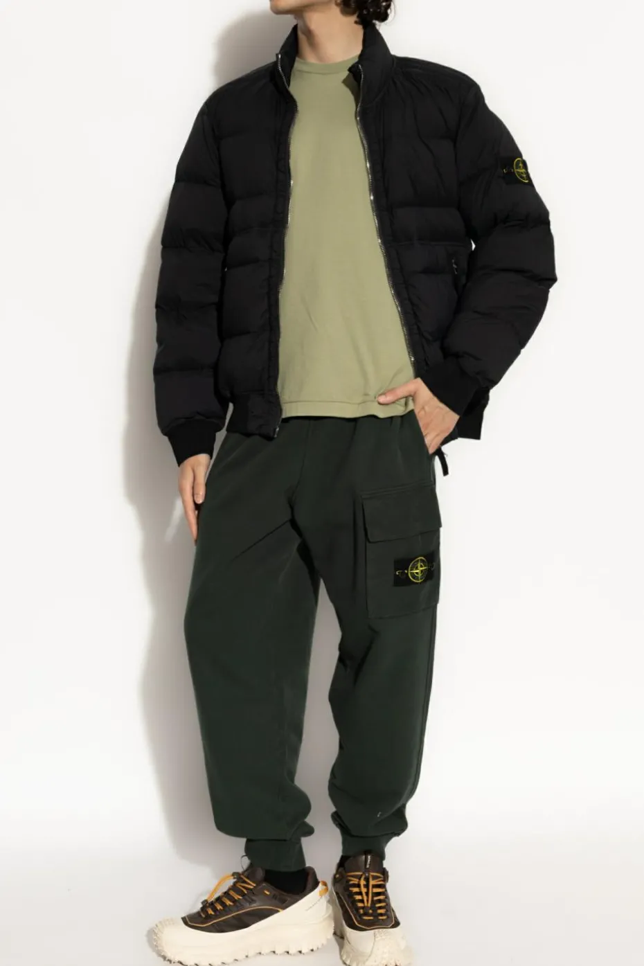 Stone Island ZIELONY Spodnie dresowe