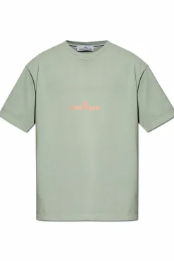 Stone Island ZIELONY T-shirt z nadrukiem