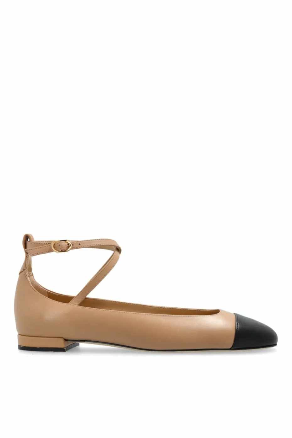 Stuart Weitzman beżowy Skórzane baleriny `Eden Strap`