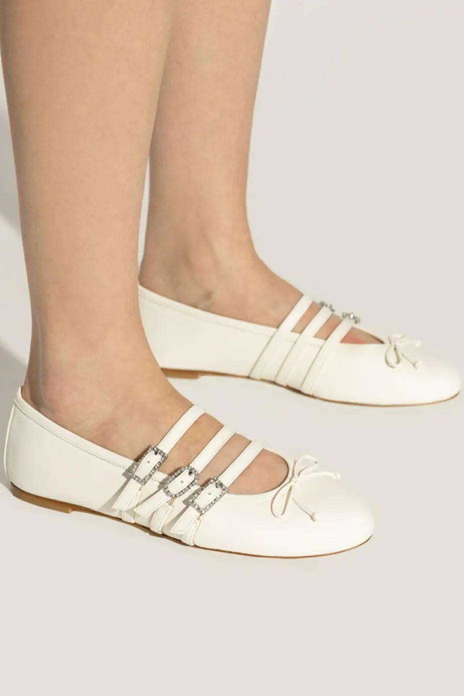 Stuart Weitzman BIAŁY Baleriny `Celeste`