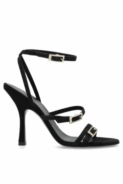 Stuart Weitzman CZARNY Sandały na obcasie ‘Georgie’