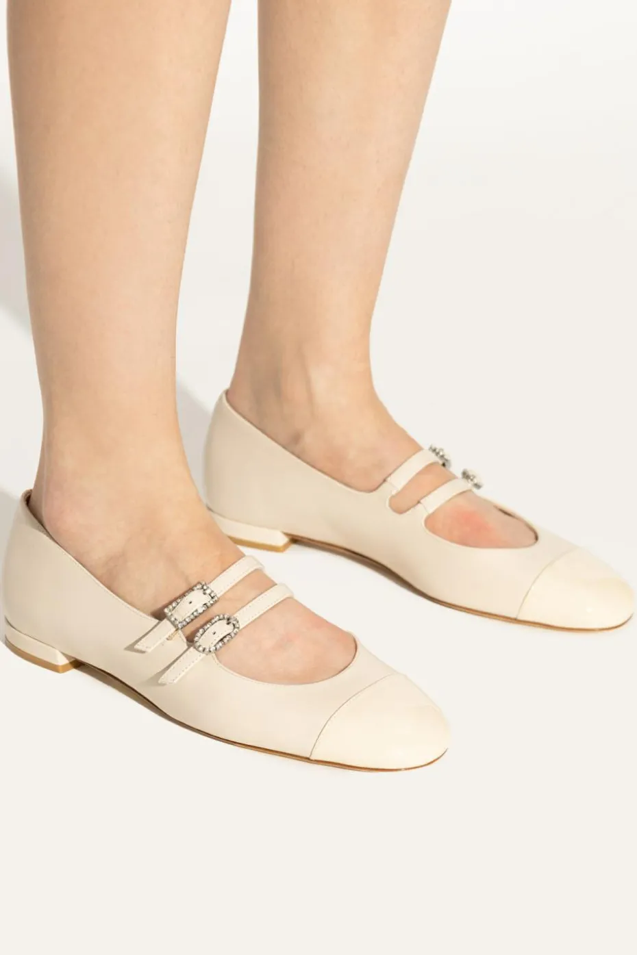 Stuart Weitzman kremowy Baleriny `Celeste`