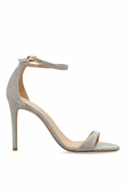 Stuart Weitzman SREBRNY Sandały na obcasie `Nudist II`