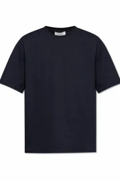 Studio Nicholson GRANATOWY T-shirt `Bric`
