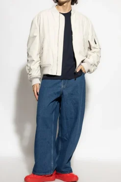 Studio Nicholson GRANATOWY T-shirt `Bric`