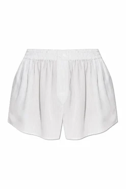 T by Alexander Wang BIAŁY Szorty ze wzorem w prążki